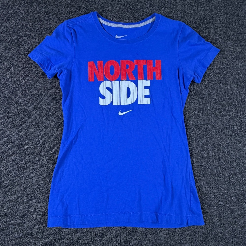 Chicago Cubs Nike T-Shirt Womens S Blue MLB Baseball North Side EUC